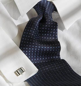 Never wear a white dress shirt without collar protection.